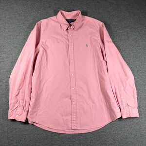 Polo Ralph Lauren Mens XXL Classic Fit Oxford Shirt Pink Long Sleeve Button Down